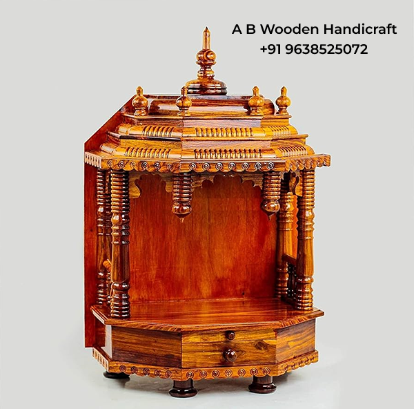 Hand curved Wooden Pooja Mandir India