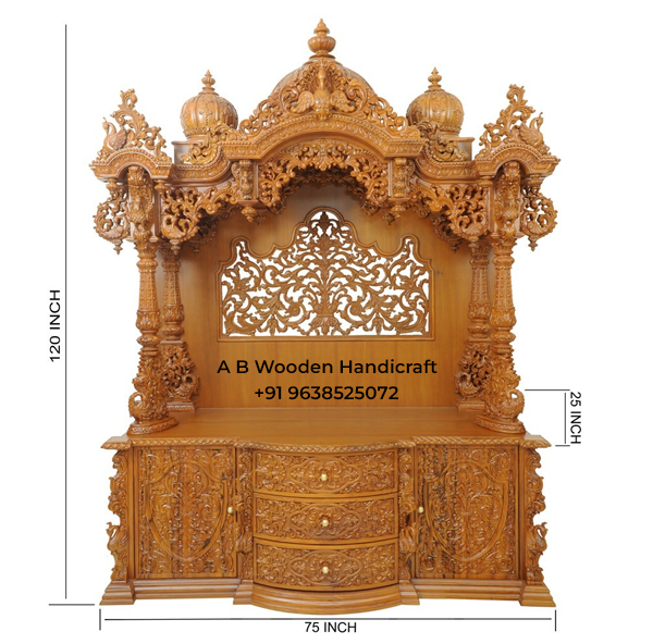 Hand Painted Wooden Temple Manufacturer in Ahmedabad